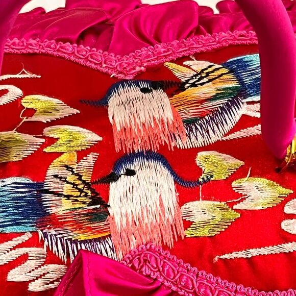 Vintage Colorful Striped Barrel Style Bag Mad In Korea - Picture 10 of 10